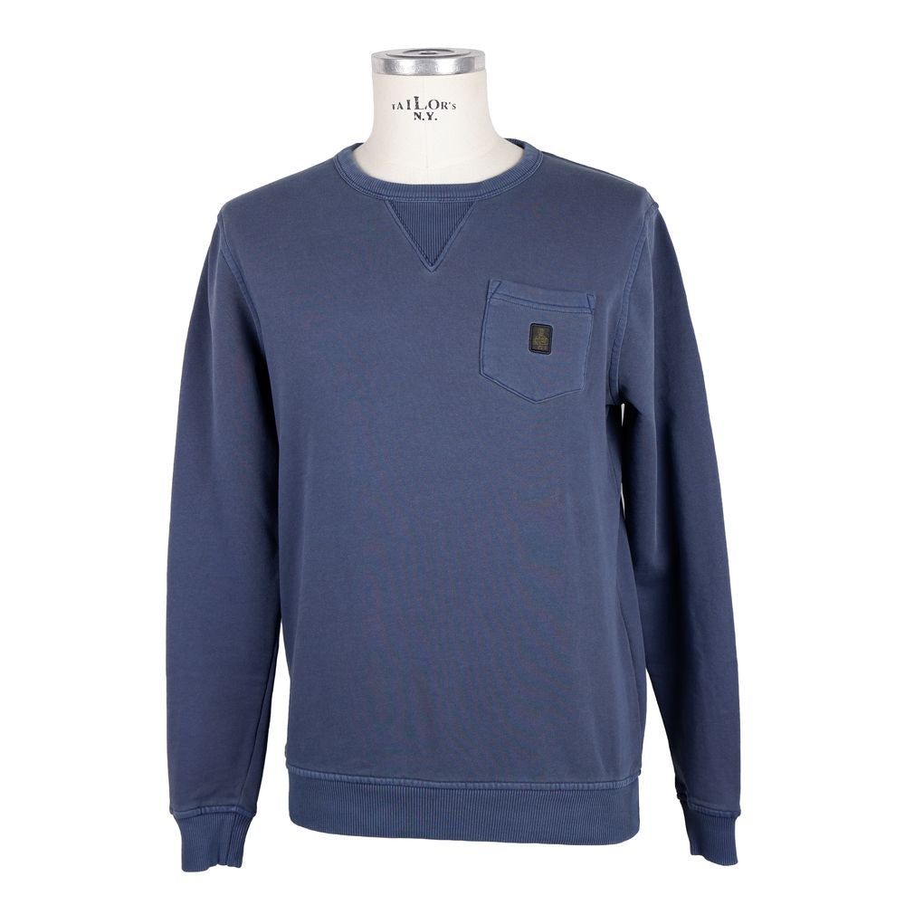 Maglione da uomo in cotone blu