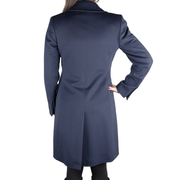 Cappotto donna in lana blu