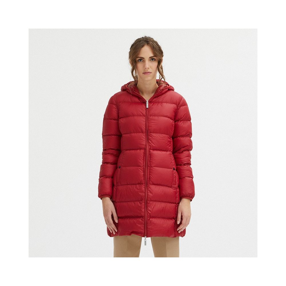 Red Nylon Women Jacket