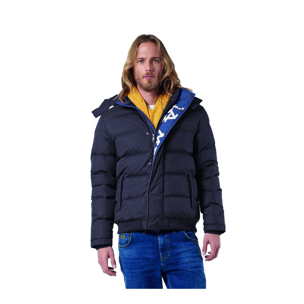 Blue Nylon Men Jacket