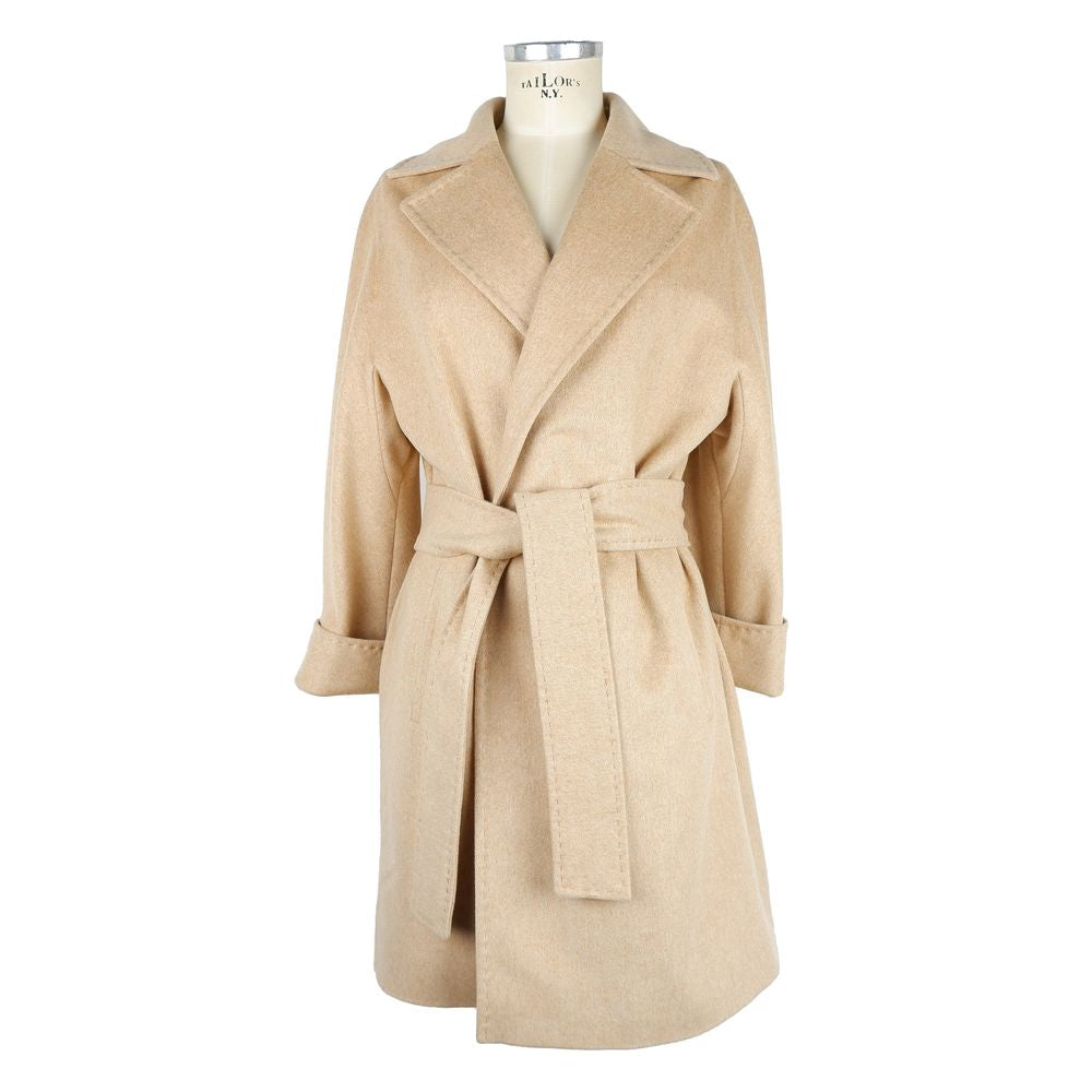 Beige Wool Women Coat