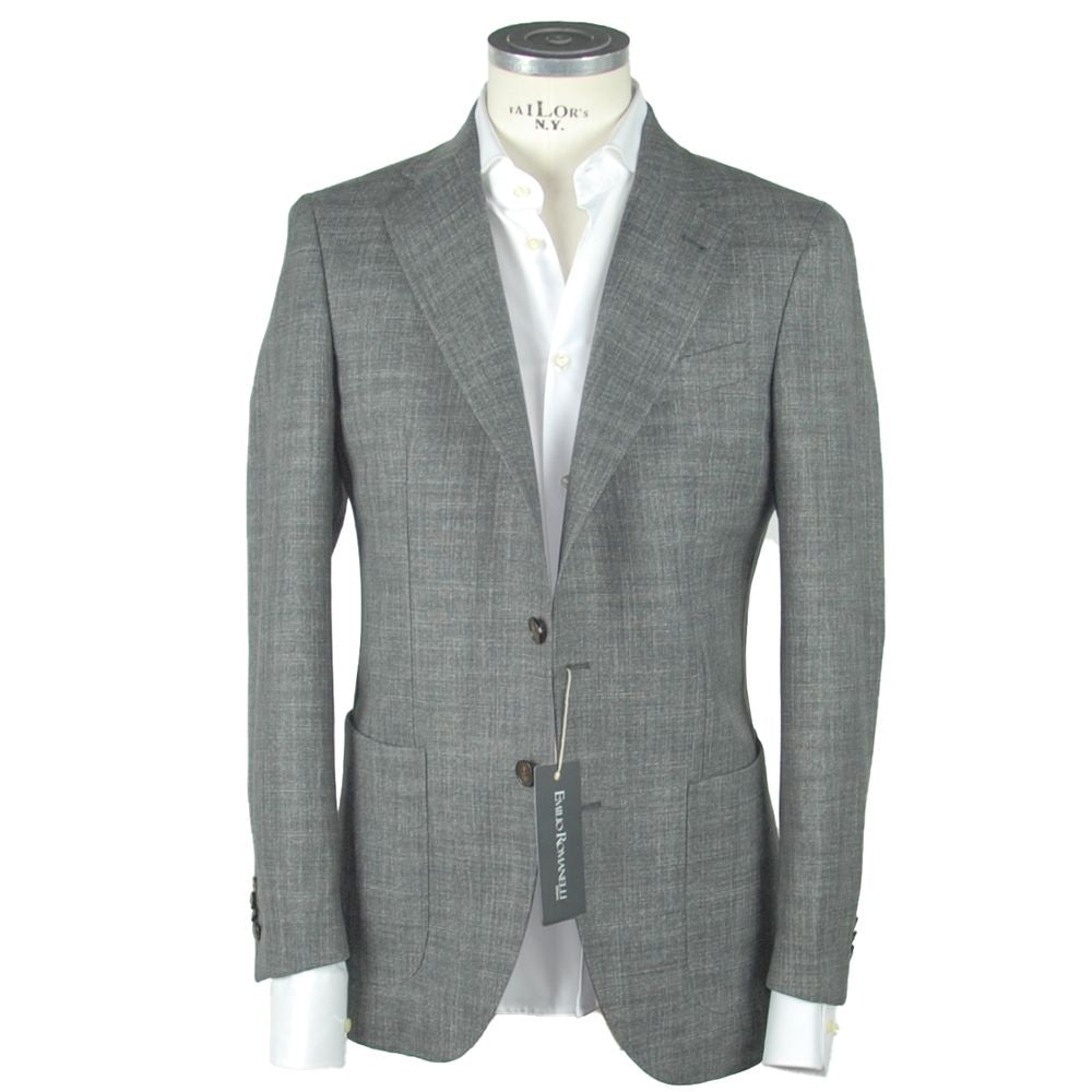 Blazer da uomo in lana grigia