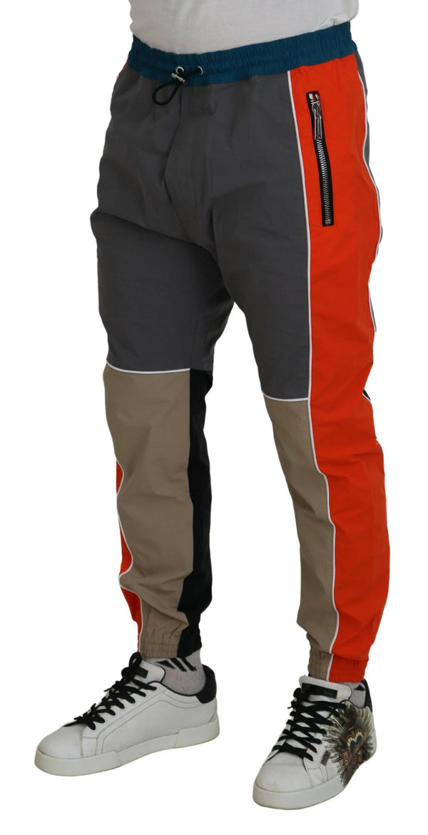 Pantaloni da jogging in cotone patchwork multicolore