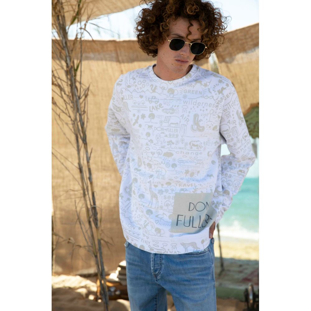 Maglione da uomo in cotone bianco