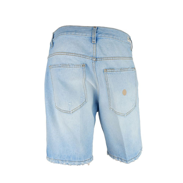 Light Blue Cotton Men Bermuda Short