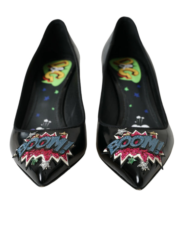 Scarpe con tacco BOOM Patch in pelle nera