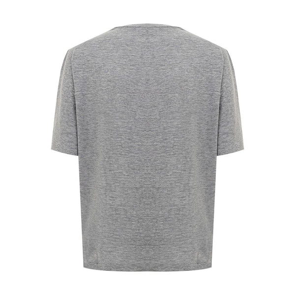 Chic Gray Cotton Tee for the Modern Woman