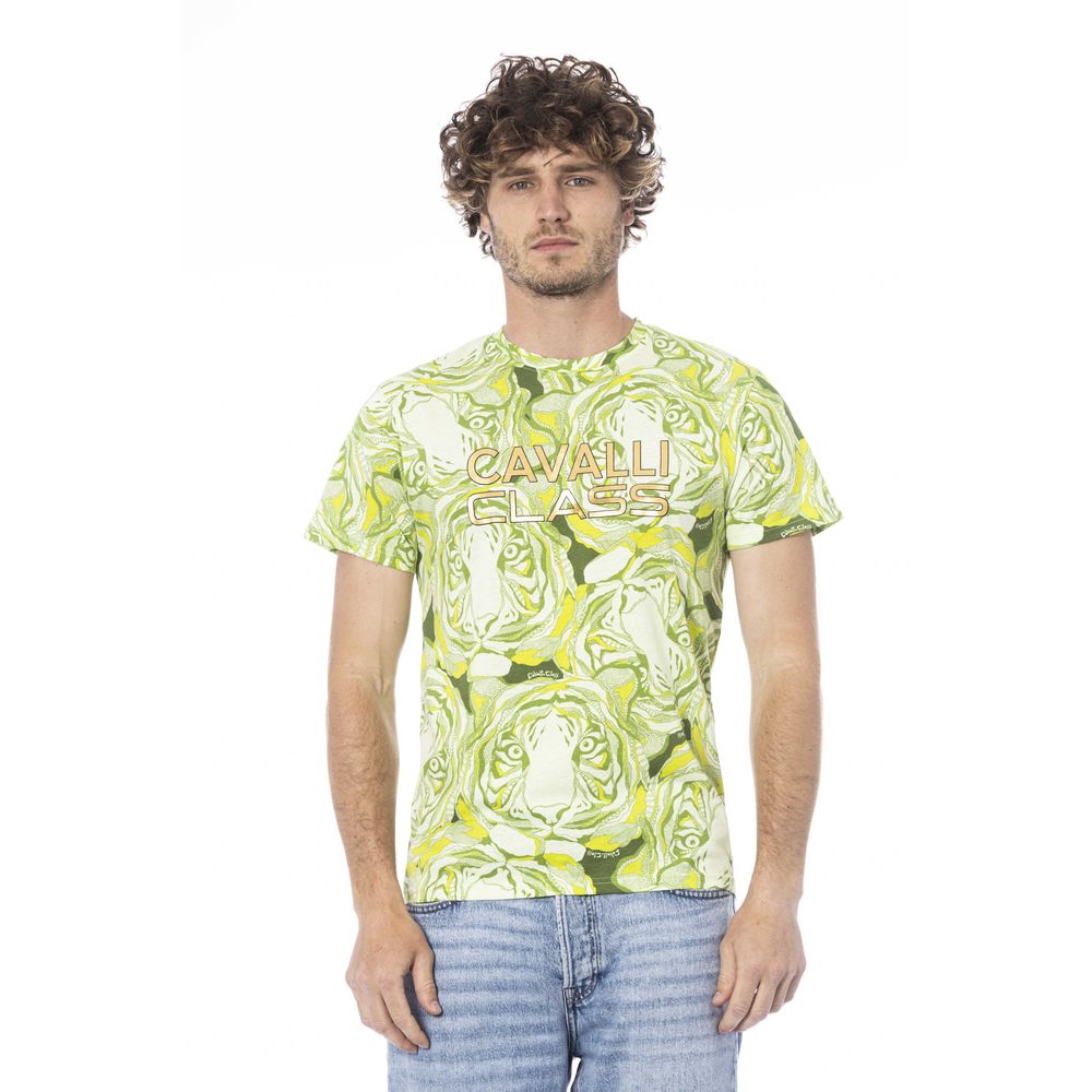 Green Cotton Men T-Shirt