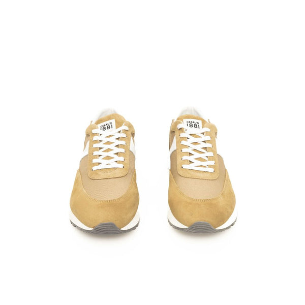 Sneaker uomo in pelle di vitello beige