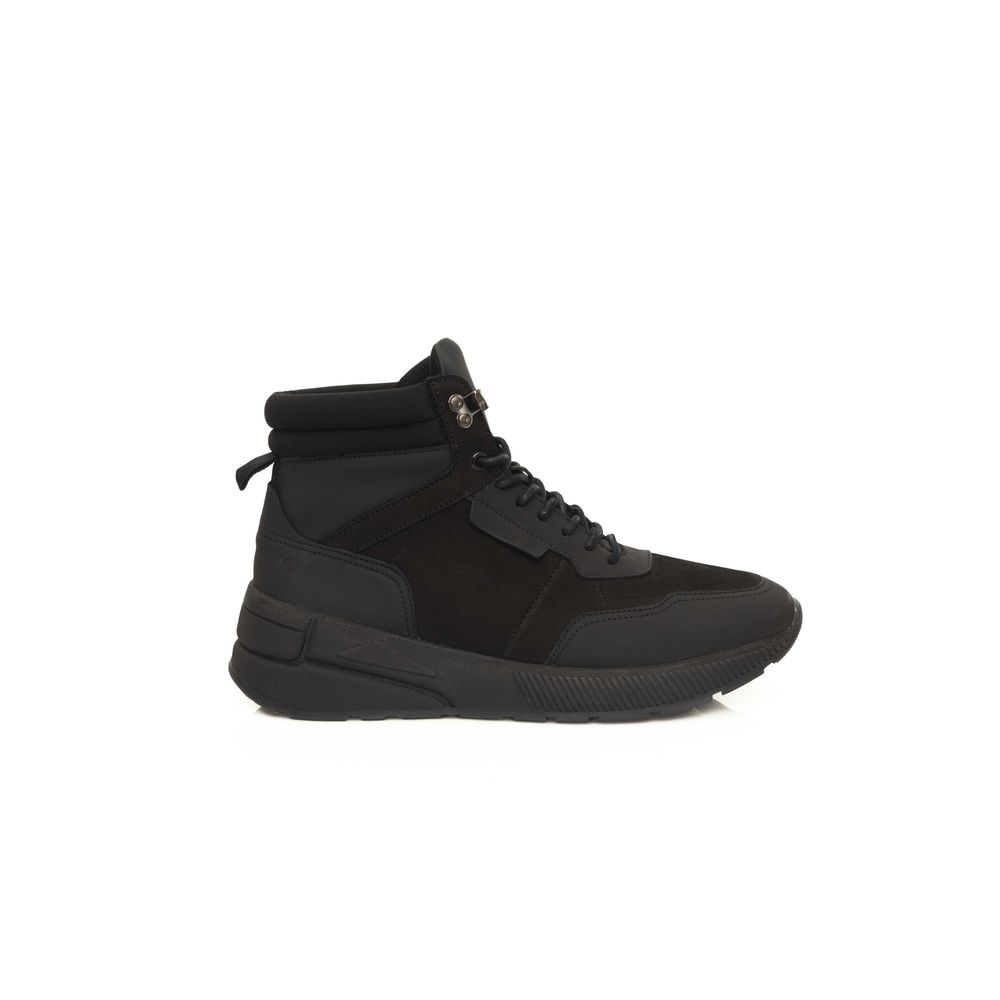 Black Leather Men Sneaker