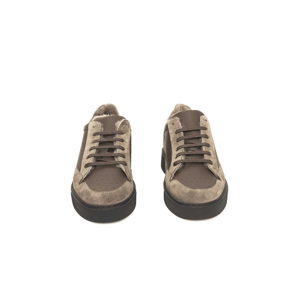 Sneaker uomo in pelle beige