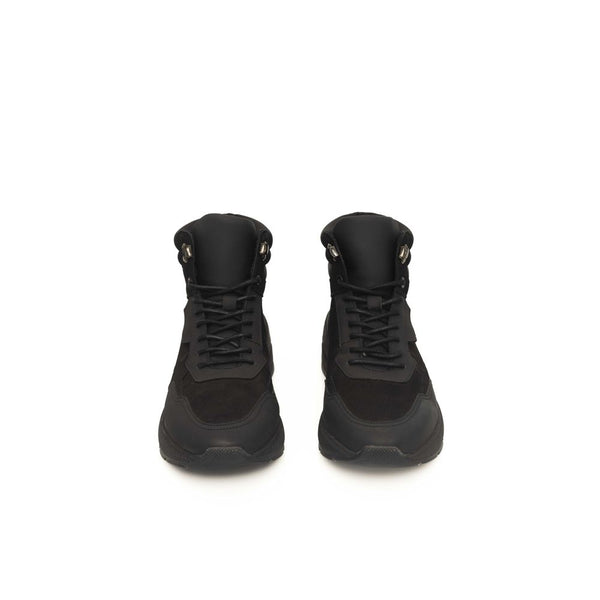 Sneaker uomo in pelle nera