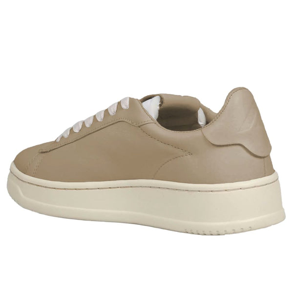 Sneaker Di Capra in pelle beige