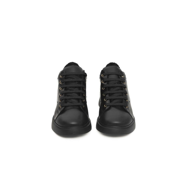 Sneaker donna in pelle nera