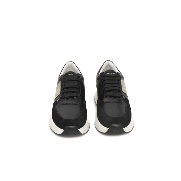 Sneaker donna in pelle nera