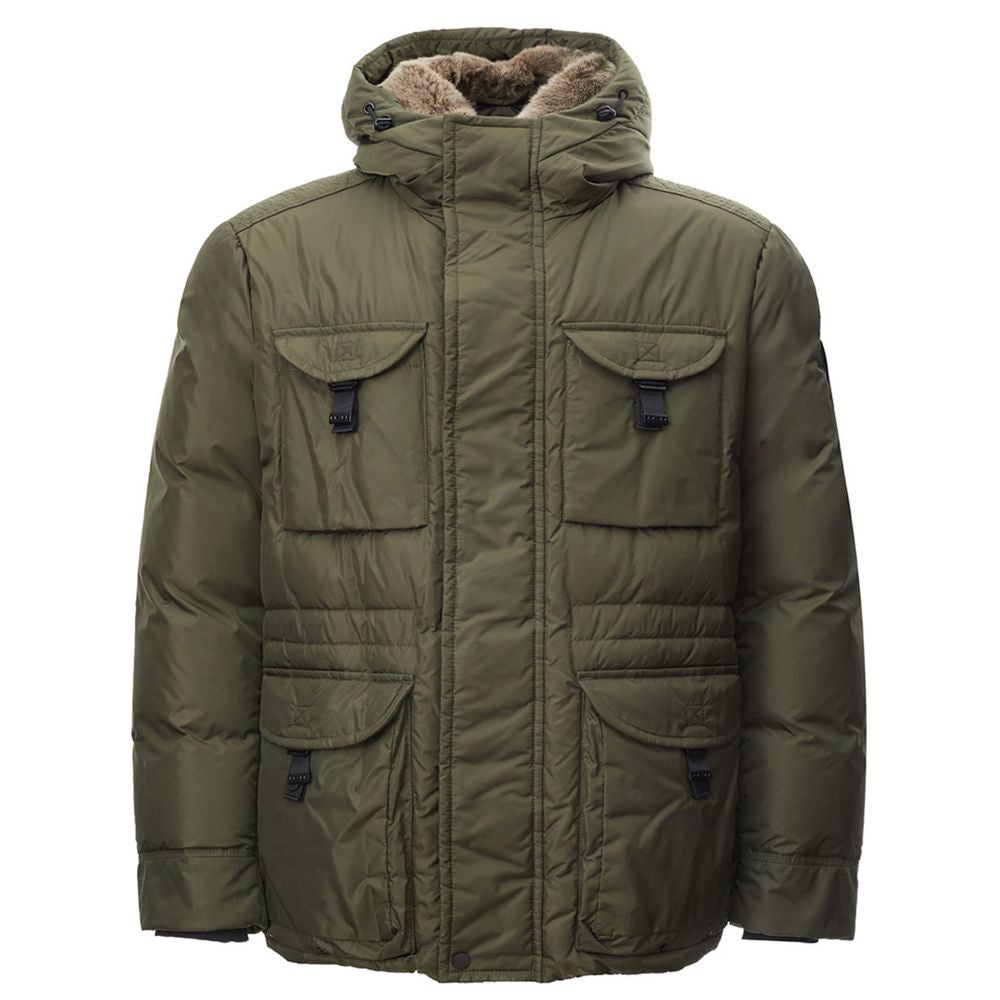 Elegant Green Polyamide Men's Jacket