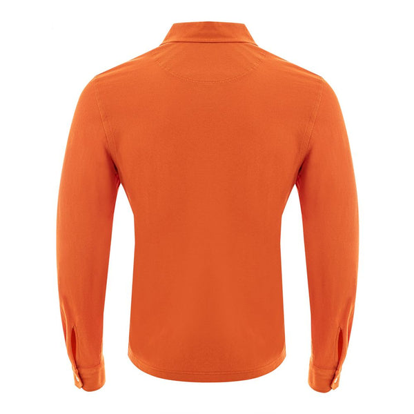 Elegant Orange Cotton Polo for Men