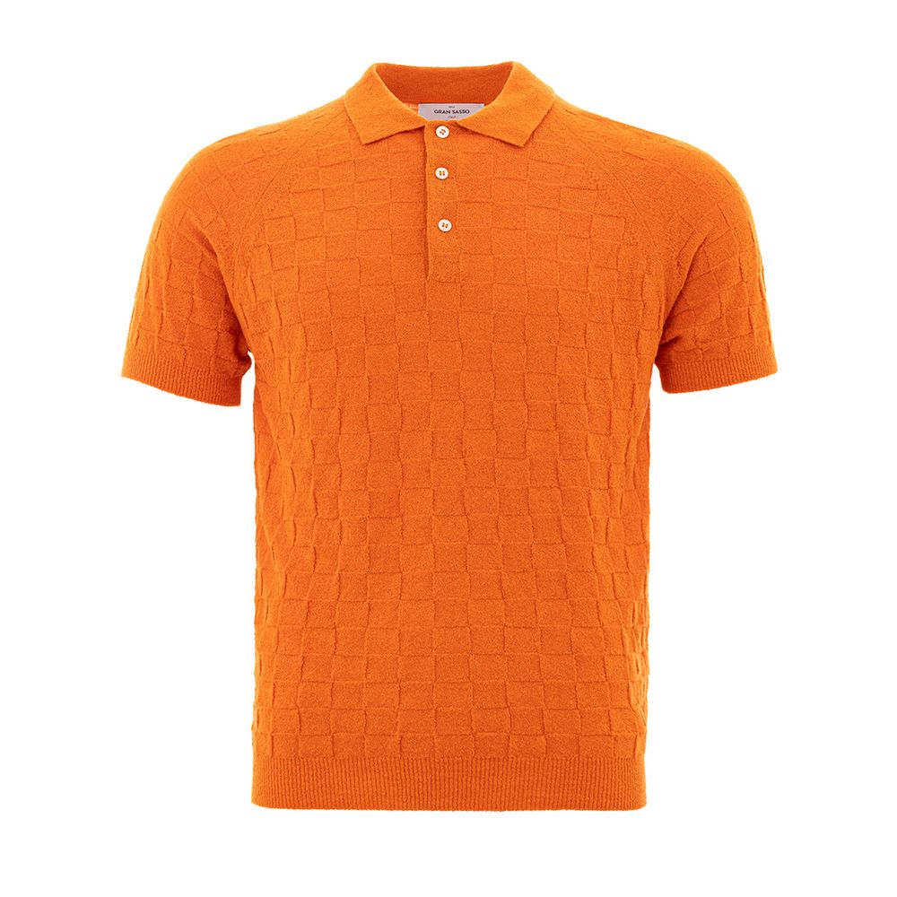 Chic Orange Cotton Polo for the Modern Gentleman