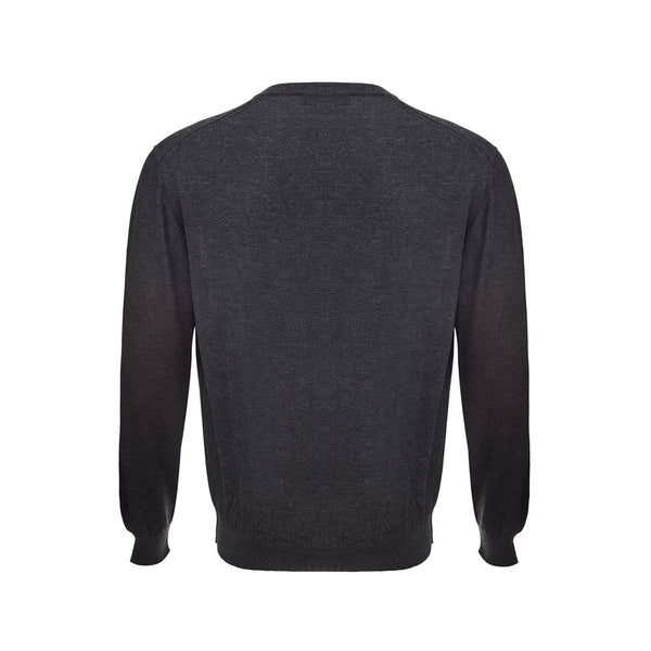 Elegant Gray Cashmere Sweater for Men