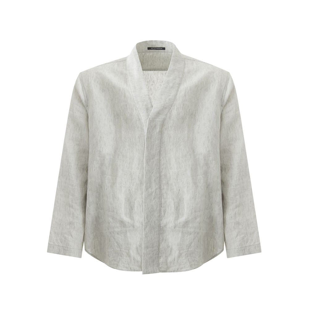 Elegant Gray Linen Jacket for Men