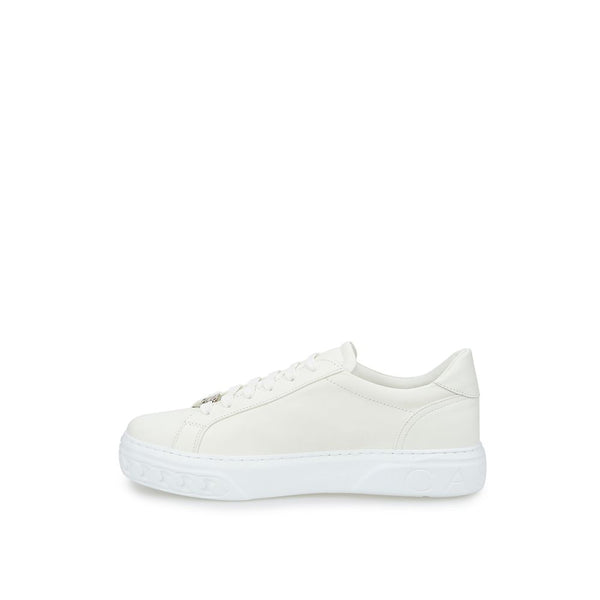 Sleek White Leather Sneakers