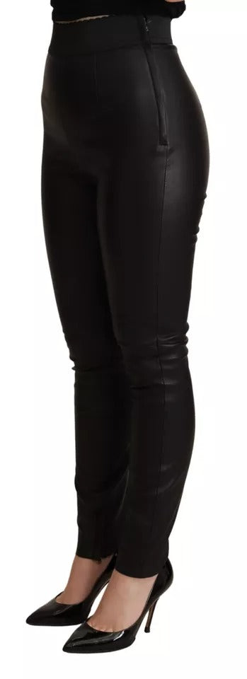 Leggings skinny neri Pantaloni di pelle