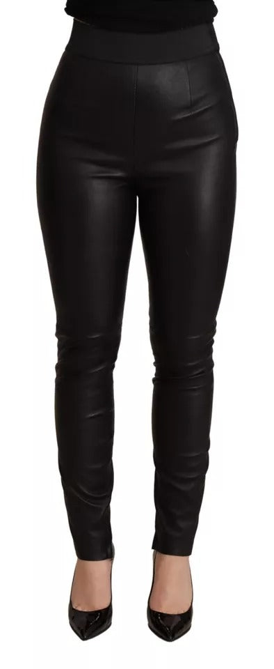 Leggings skinny neri Pantaloni di pelle