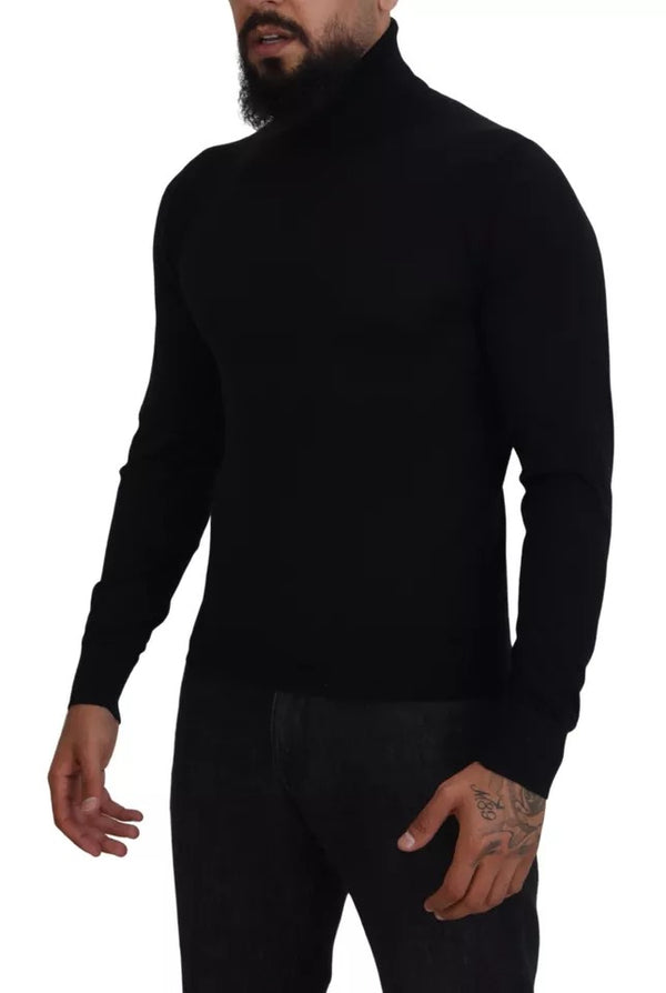 Maglione dolcevita in cashmere nero