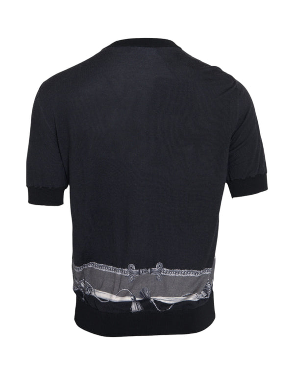 Giacca in cashmere nero stampa T-shirt