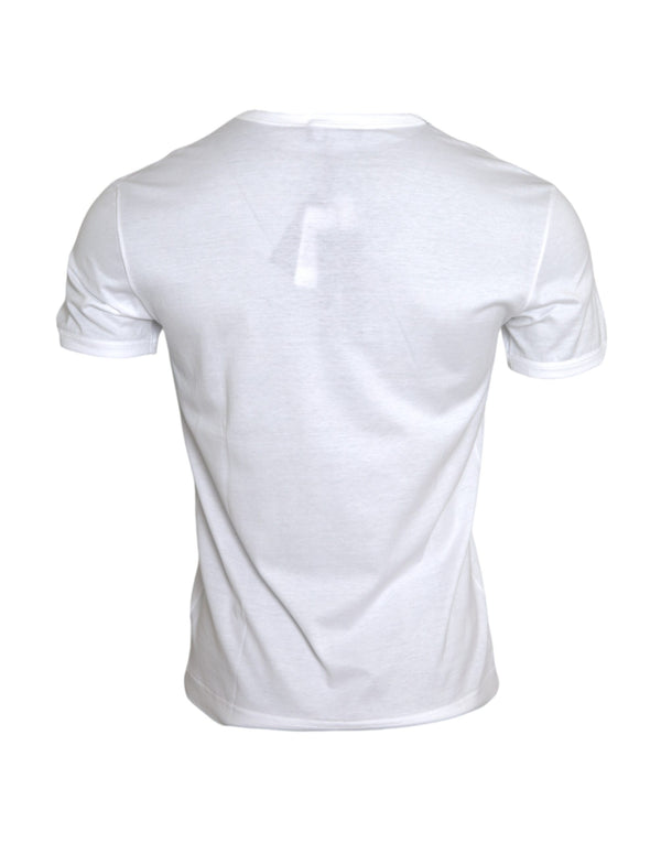 White Logo Embroidery Short Sleeve T-shirt