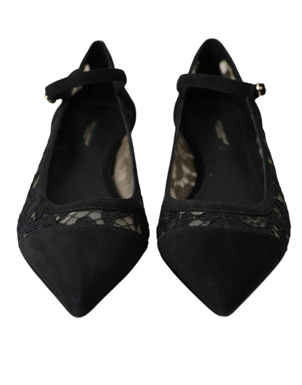 Nero Taormina Pizzo Bellucci Flats Scarpe