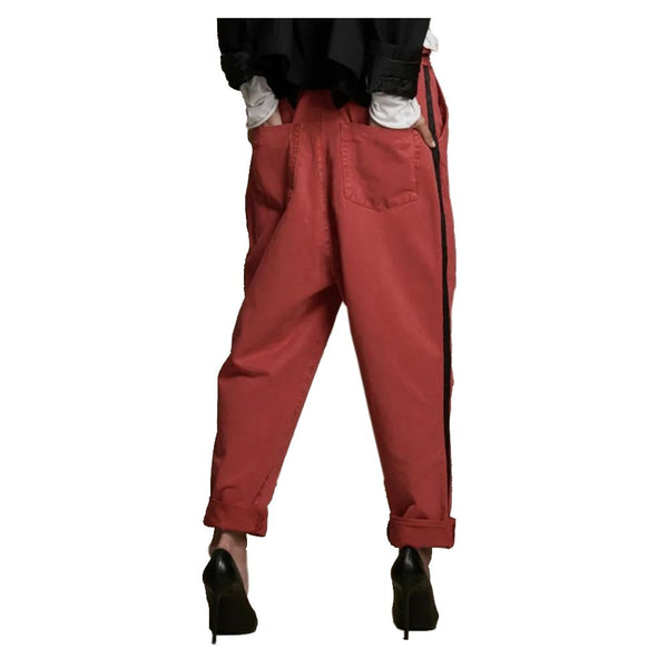 Jeans e pantaloni in cotone rosso