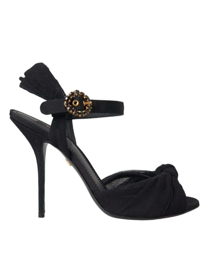 Sandali Keira in camoscio nero con cristalli Scarpe