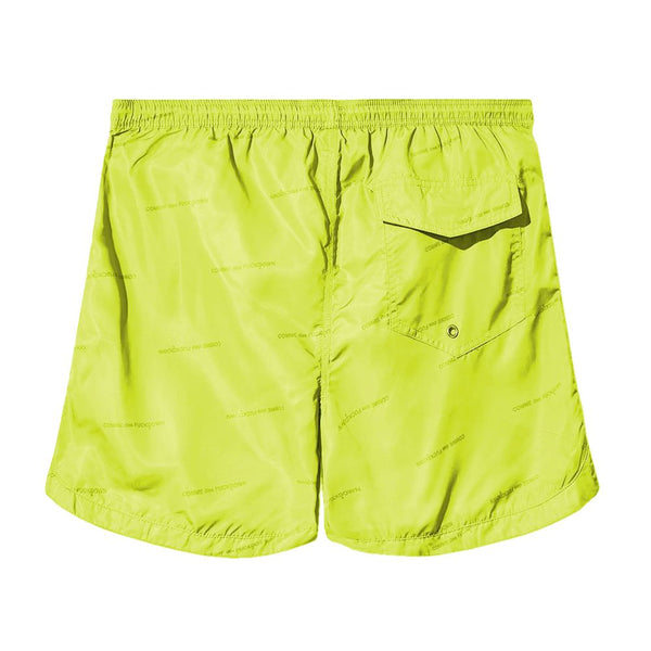 Yellow Polyester Men Swim Short