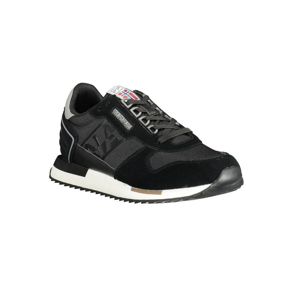 Black Polyester Men Sneaker