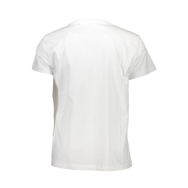 Crisp White Crew Neck Tee with Iconic Print