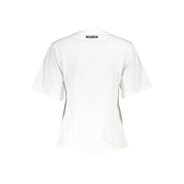 White Cotton Women T-Shirt