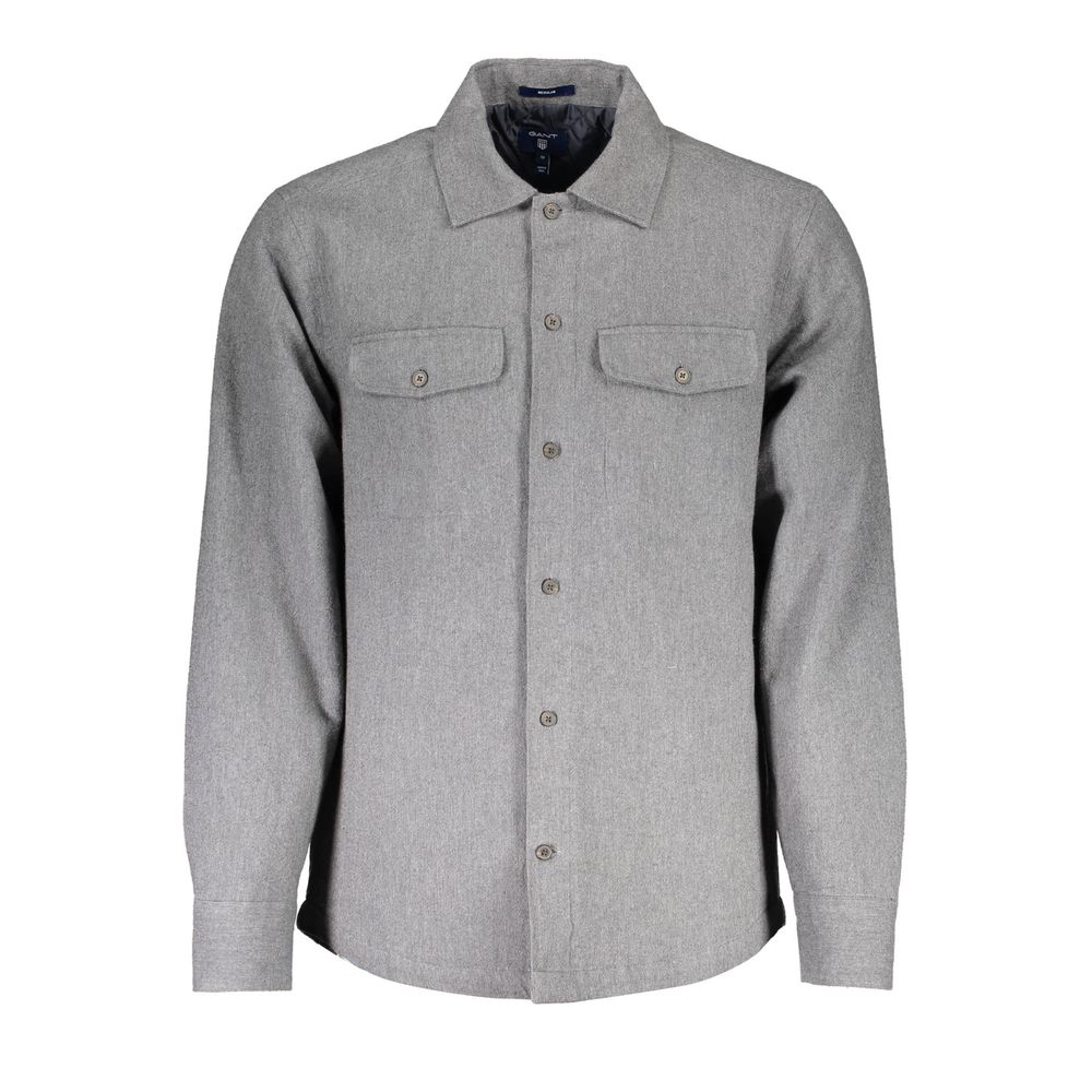 Camicia da uomo in cotone grigio