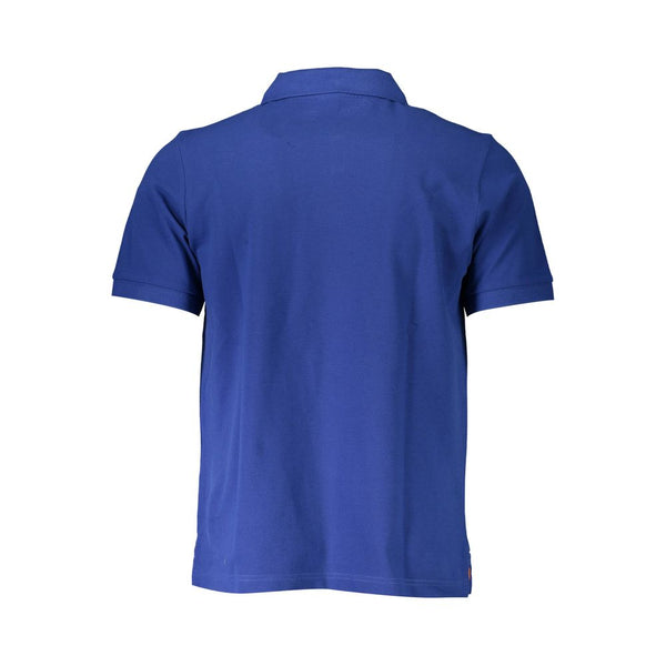 Chic Blue Cotton Polo Shirt with Logo Detail