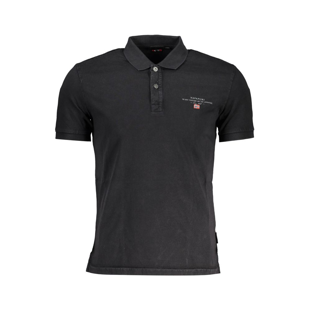 Elegant Black Embroidered Polo