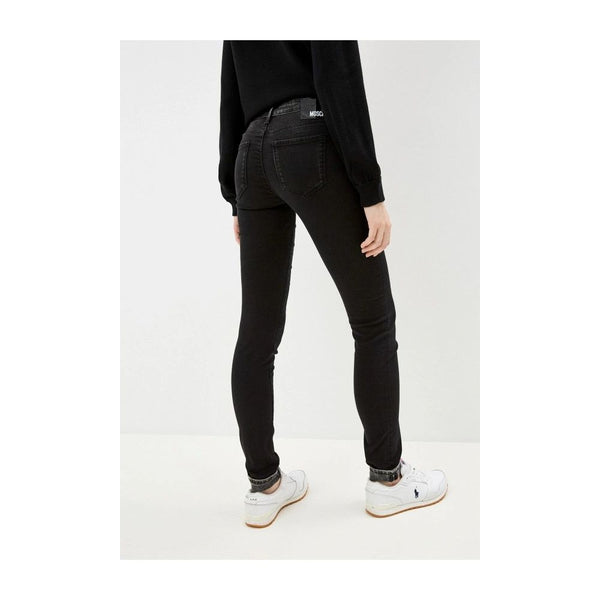 Jeans da donna in cotone nero