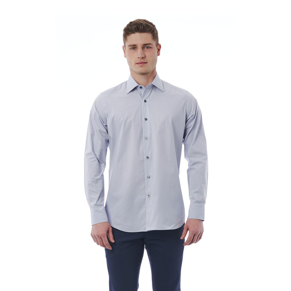 Camicia da uomo in cotone grigio