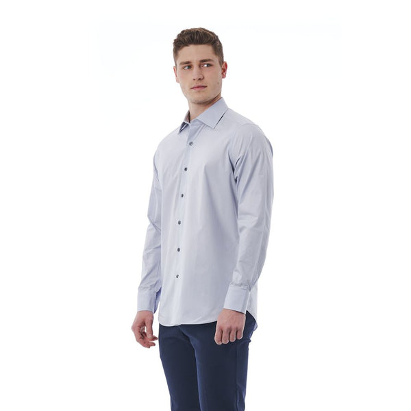 Camicia da uomo in cotone grigio