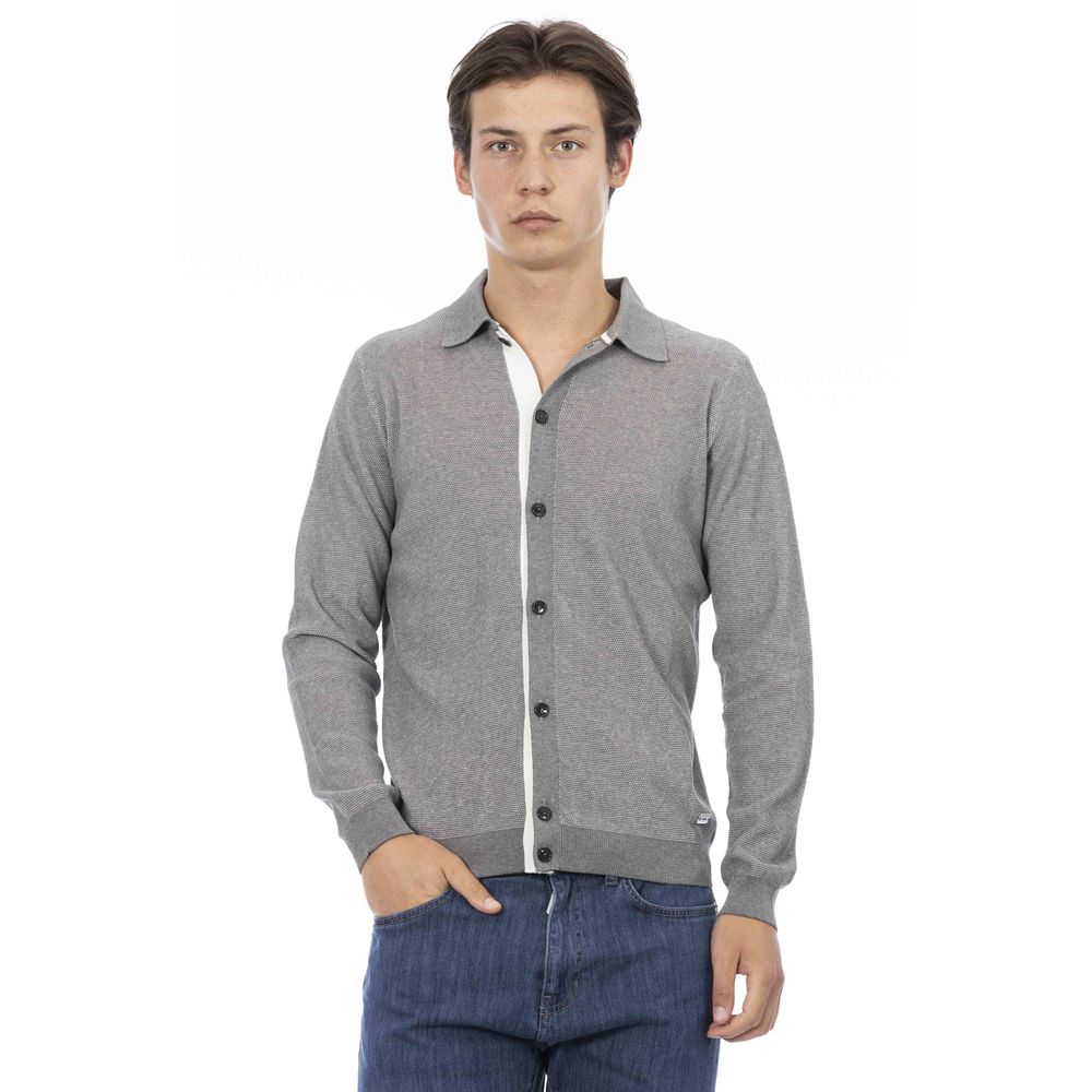 Camicia da uomo in cotone grigio