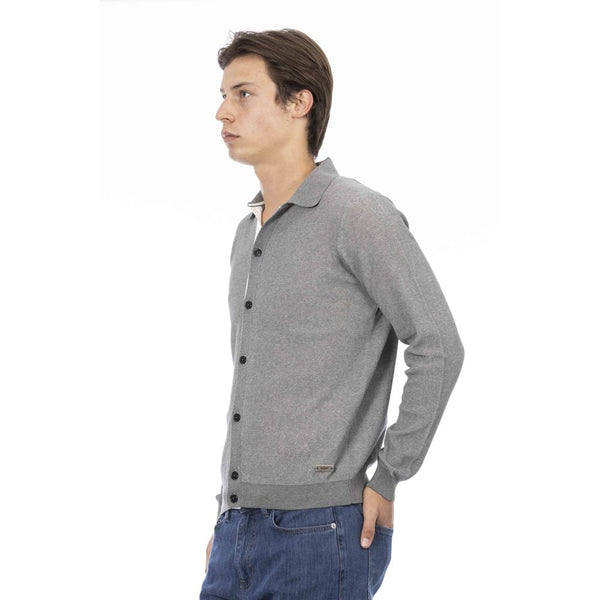 Camicia da uomo in cotone grigio