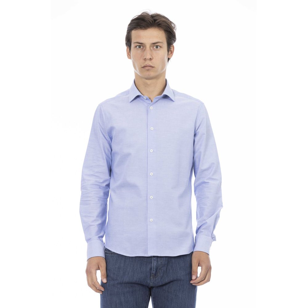 Camicia da uomo in cotone azzurro