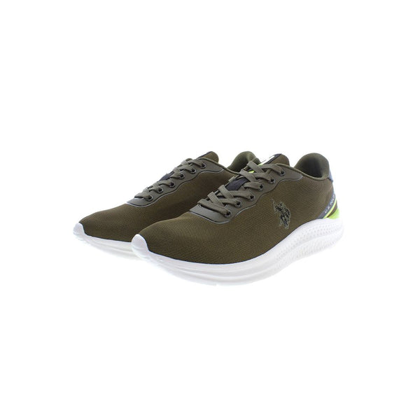 Green Polyester Men Sneaker