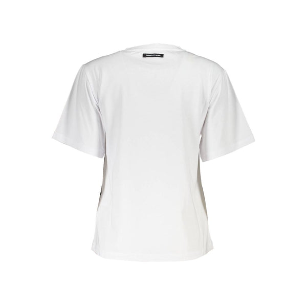 White Cotton Women T-Shirt