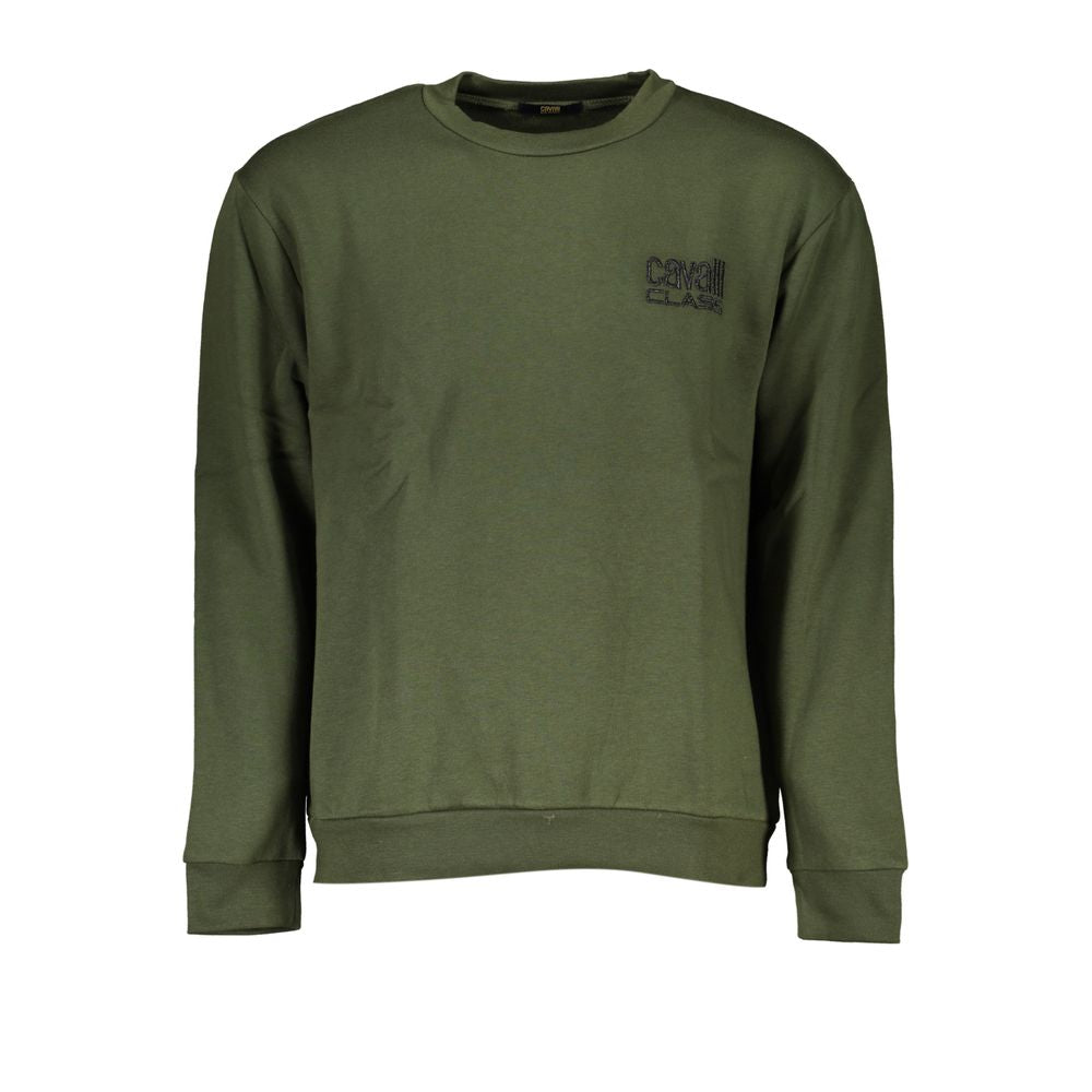 Maglione girocollo ricamato verde chic