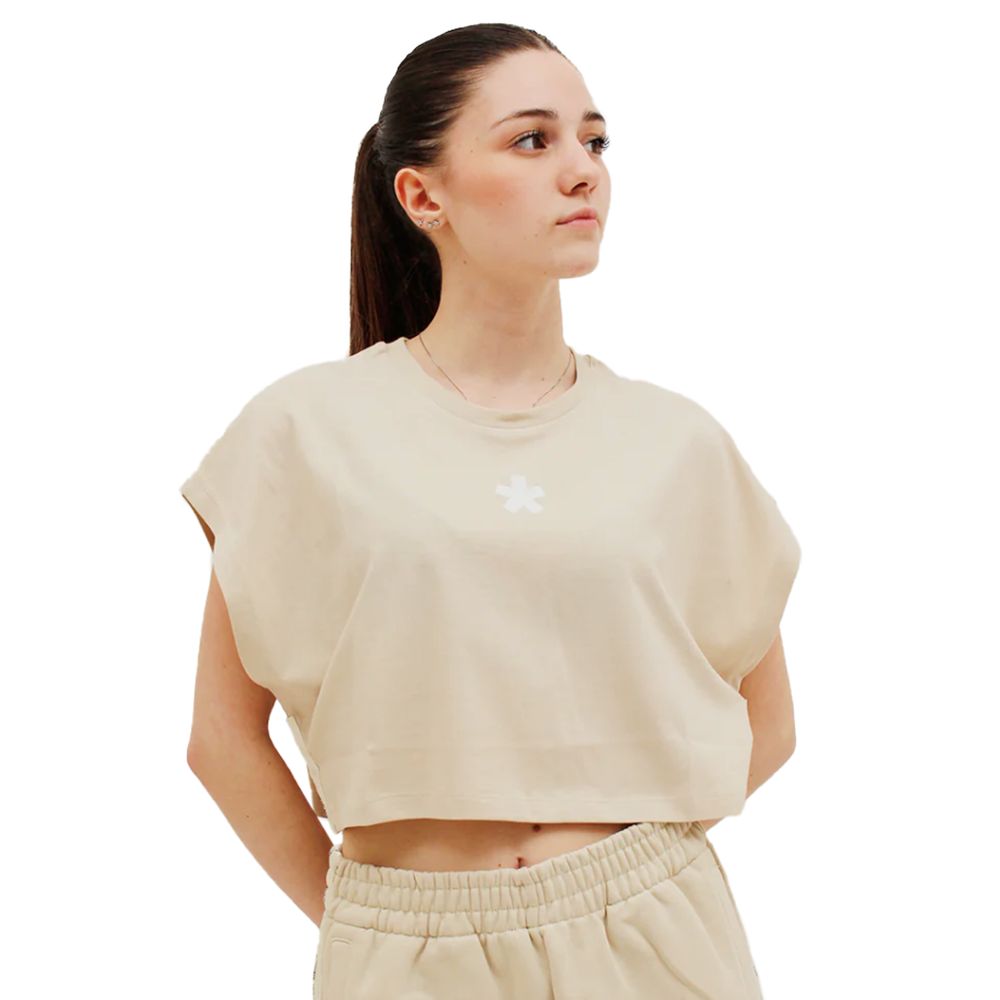 Top e t-shirt in cotone beige